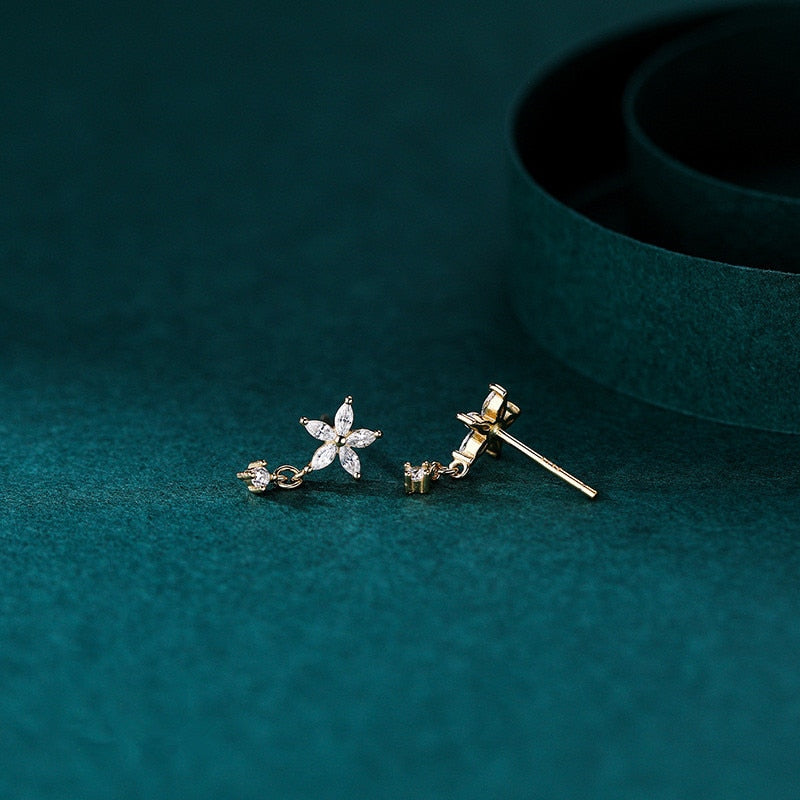 Golden Star Flower Earrings
