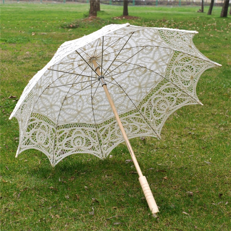 Handmade Embroidered Lace Parasol