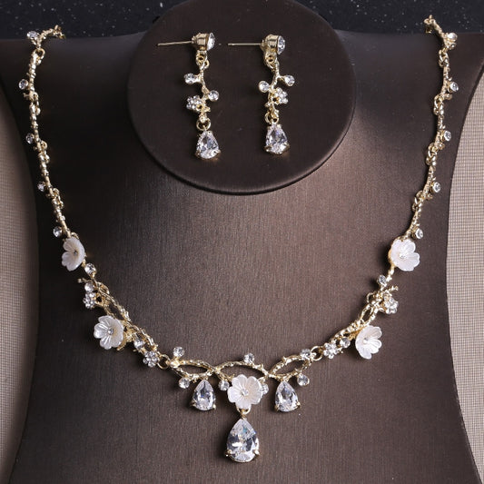 Baroque Gold & Crystal Jewelry Set (2 Pieces)