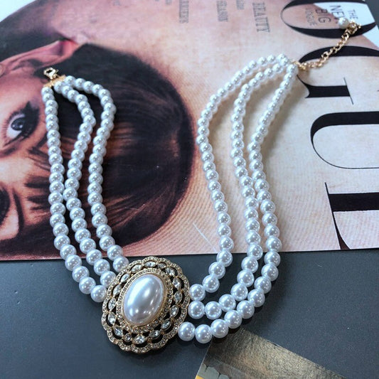 Vintage Triple-Layered Pearl Necklace